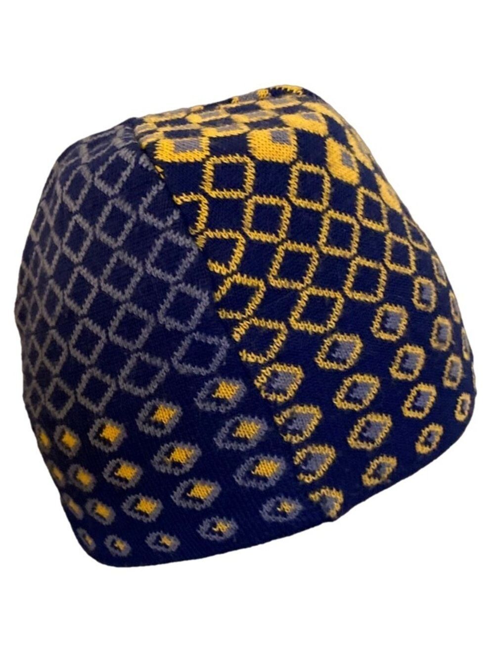 Bula Beanie Geometric Design Navy Gold Gray OS